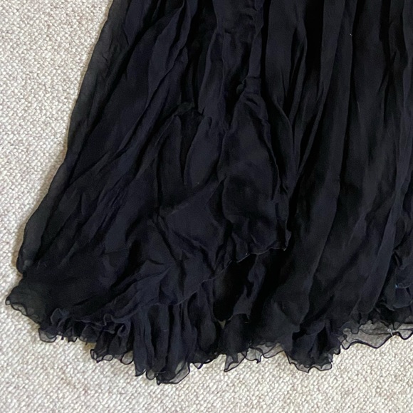 Maria Lucia Hohan Strapless Black Silk Chiffon Gown with Side Slit Size 34 (XS) - Picture 7 of 9